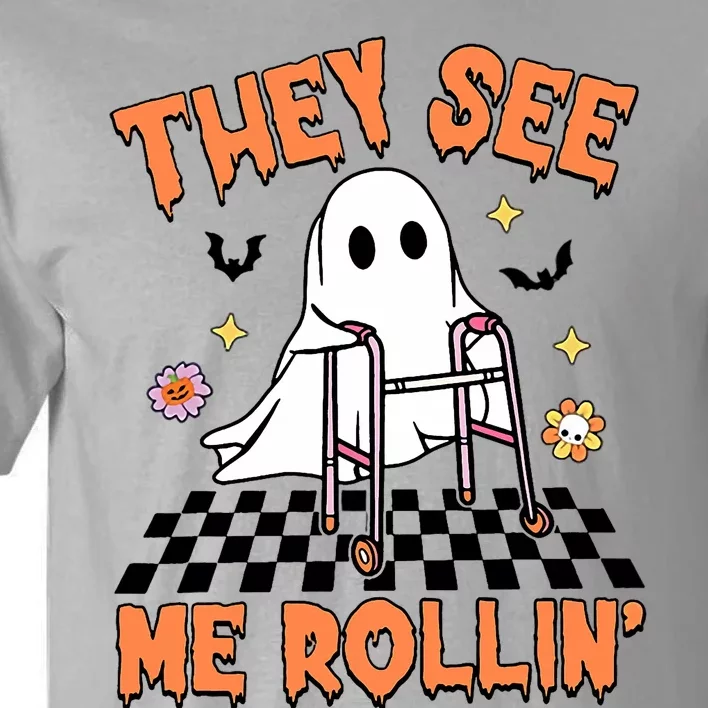 Physical Therapy Halloween They See Me Rolling Spooky Pt Pta Tall T-Shirt