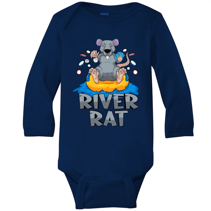 Poker Texas Hold Em River Rat Casino Baby Long Sleeve Bodysuit