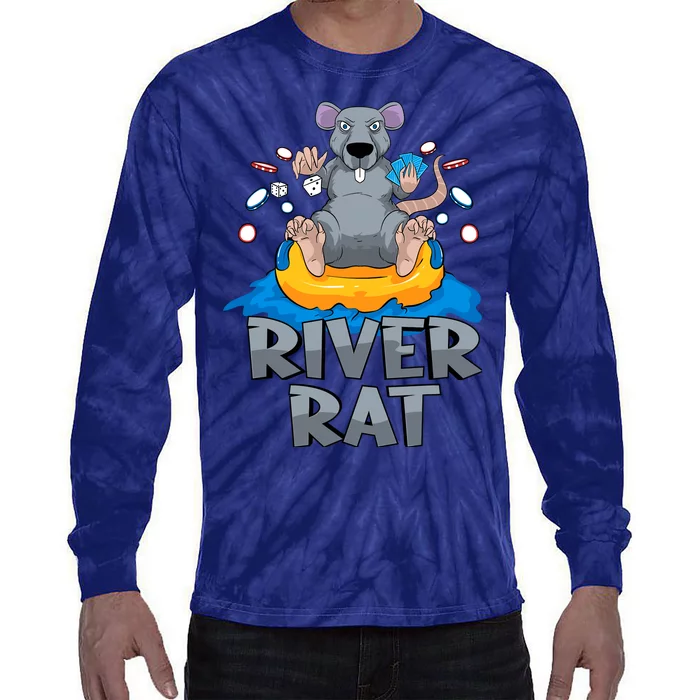 Poker Texas Hold Em River Rat Casino Tie-Dye Long Sleeve Shirt