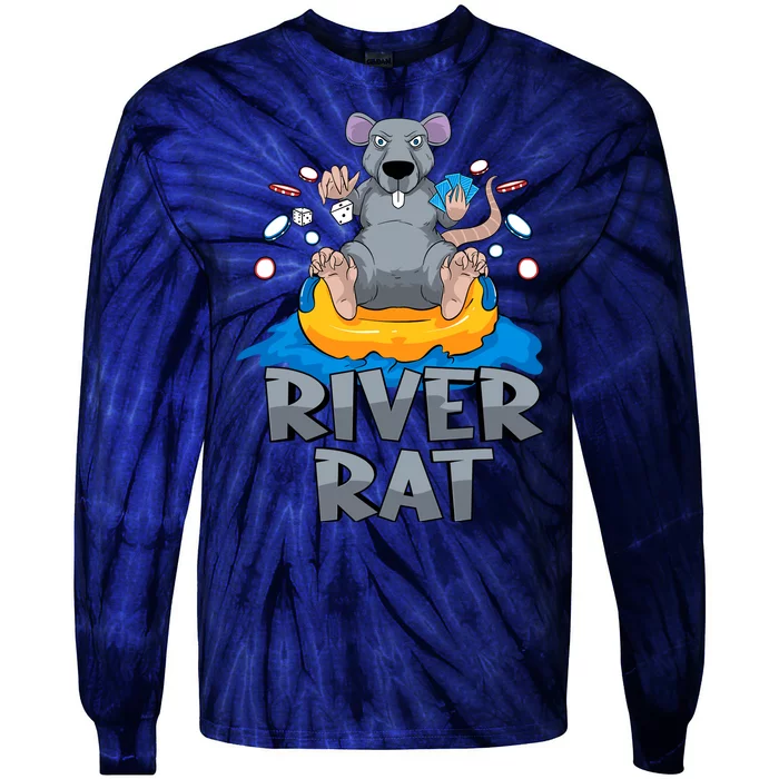 Poker Texas Hold Em River Rat Casino Tie-Dye Long Sleeve Shirt