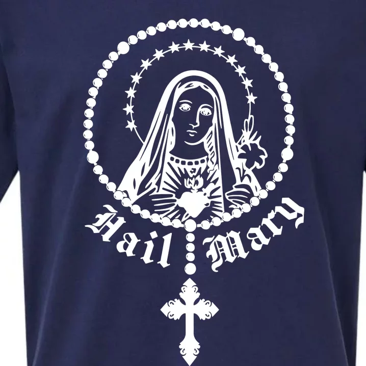 Prayer To Holy Mary Mother Of God Catholic Sueded Cloud Jersey T-Shirt