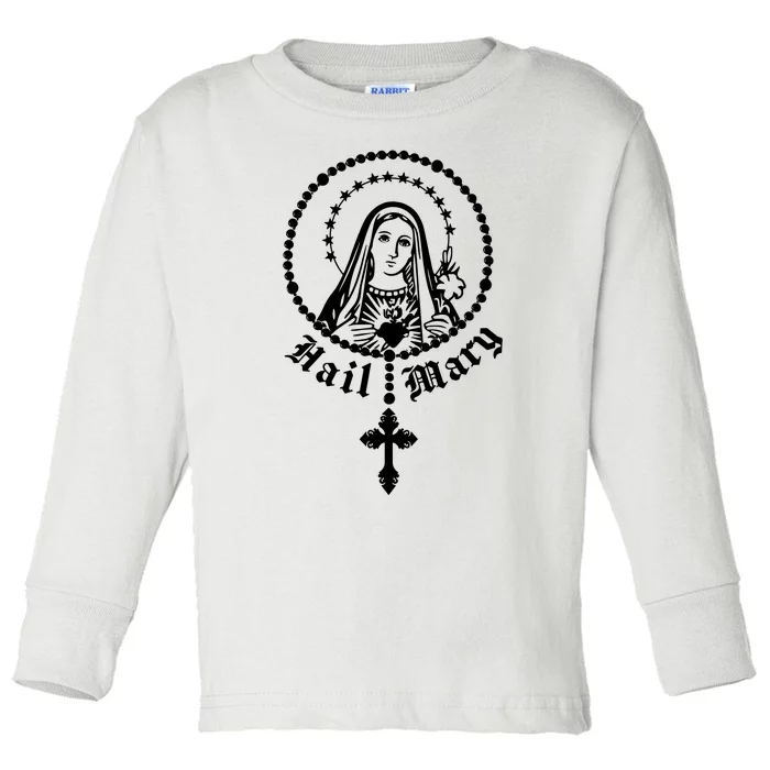 Prayer To Holy Mary Mother Of God Catholic Toddler Long Sleeve Shirt