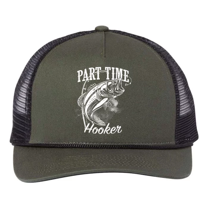 Part Time Hooker Fishing Retro Rope Trucker Hat Cap