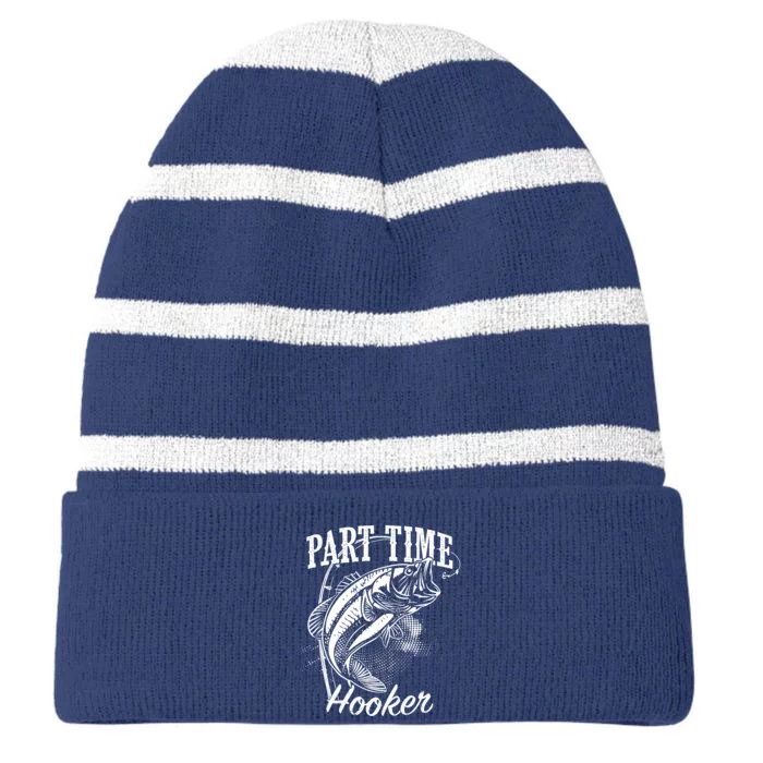 Part Time Hooker Fishing Striped Beanie with Solid Band