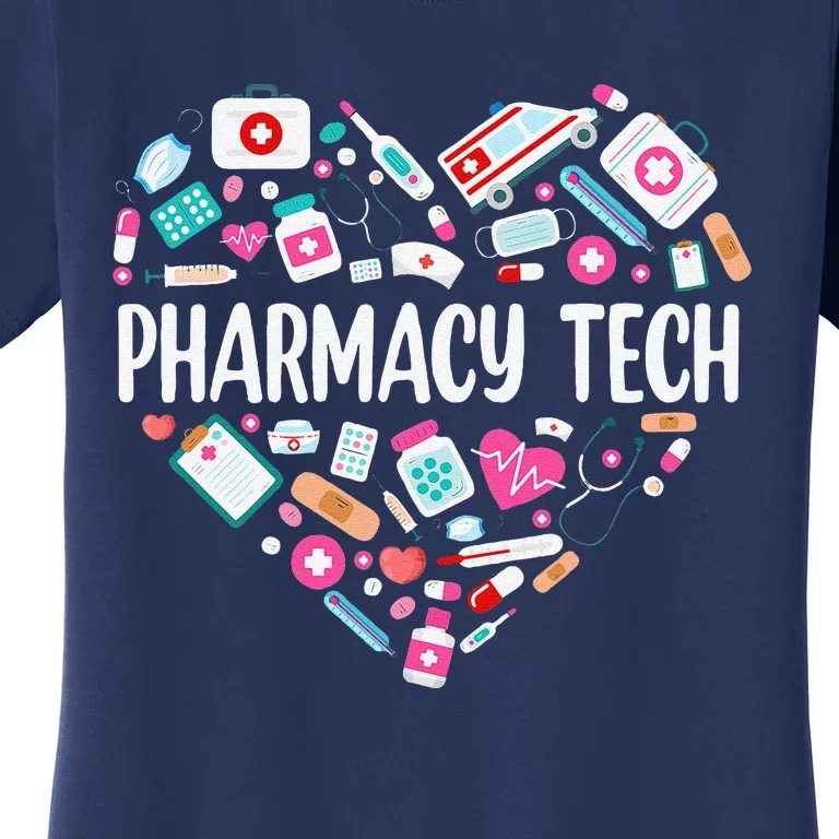 Pharmacy Technician Heart Certified Pharm Tech Pharmacist Women's T-Shirt