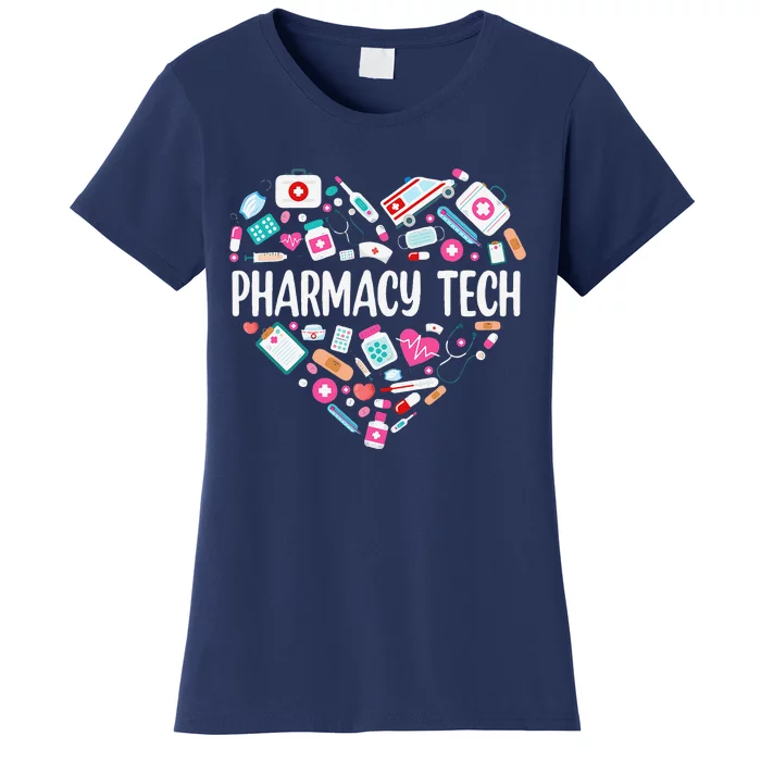 Pharmacy Technician Heart Certified Pharm Tech Pharmacist Women's T-Shirt