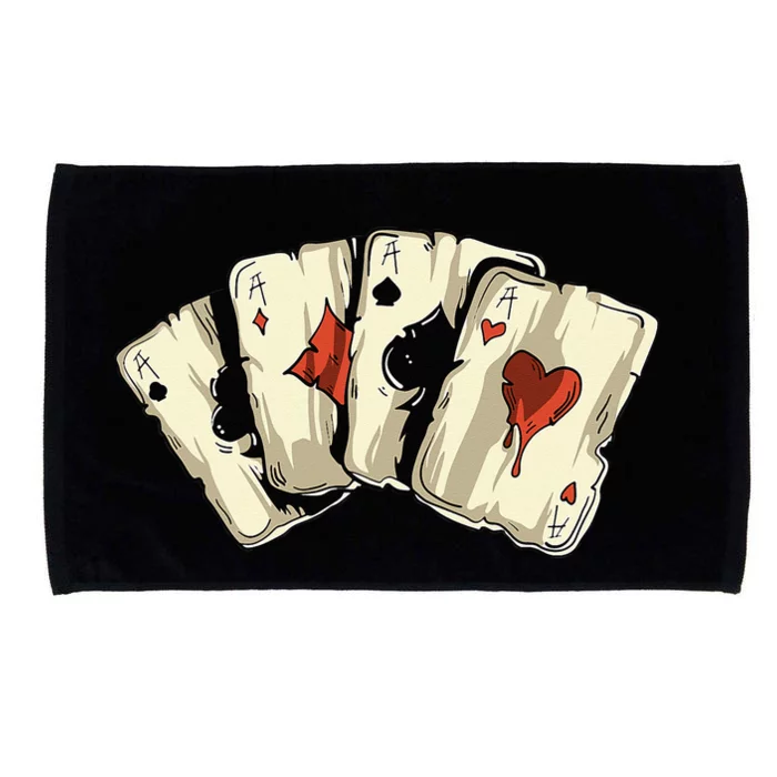 Poker Texas Hold'Em Gambling Casino 4 Aces Poker Microfiber Hand Towel