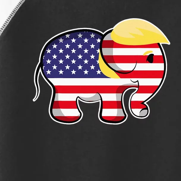 Pro Trump Hair Elephant Red White Blue Flag Republican Toddler Fine Jersey T-Shirt