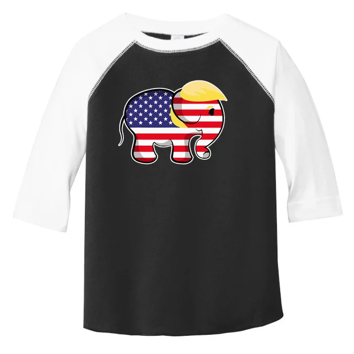 Pro Trump Hair Elephant Red White Blue Flag Republican Toddler Fine Jersey T-Shirt