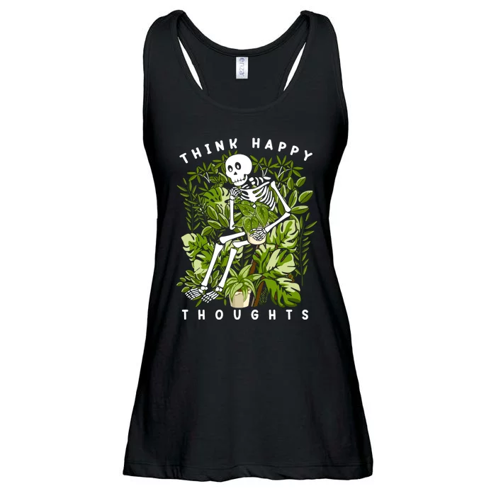 Plant Think Happy Thoughts Ladies Essential Flowy Tank