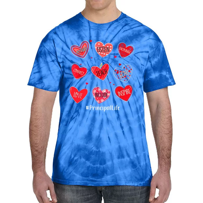 Principal Teacher Hearts Valentine Valentines Day Quote Cool Gift Tie-Dye T-Shirt