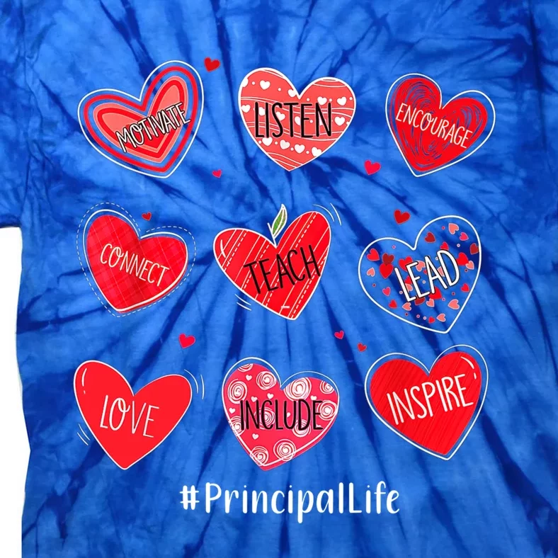 Principal Teacher Hearts Valentine Valentines Day Quote Cool Gift Tie-Dye T-Shirt