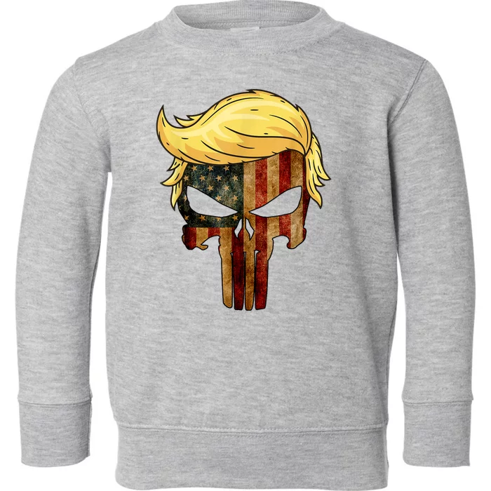 Punisher Trump Hair Felon Conviction Toddler Sweatshirt