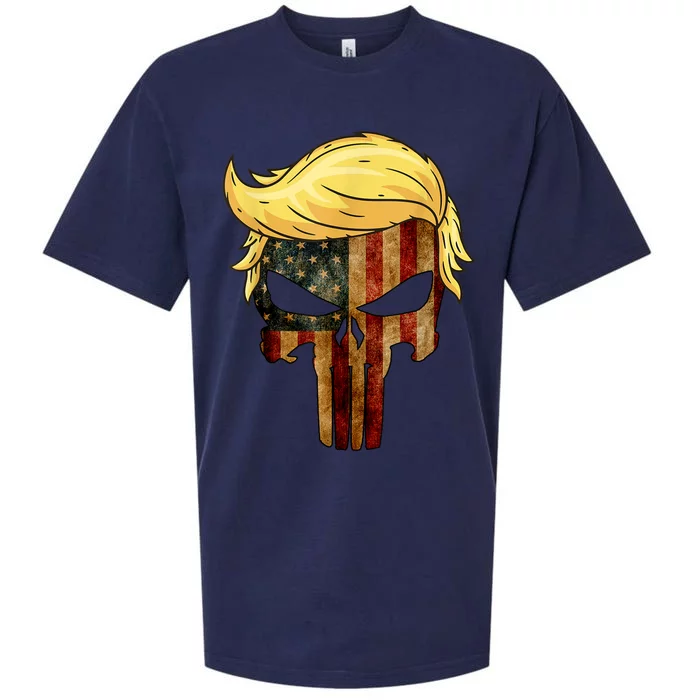 Punisher Trump Hair Felon Conviction Sueded Cloud Jersey T-Shirt