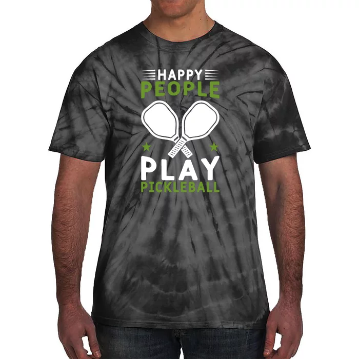 Pickleball Team Happy People Play Pickleball Paddles Sport Gift Tie-Dye T-Shirt