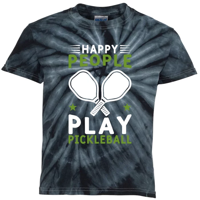 Pickleball Team Happy People Play Pickleball Paddles Sport Gift Kids Tie-Dye T-Shirt