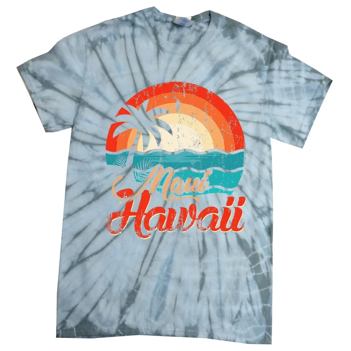 Palm Trees Hawaiian Beach Honolulu Summer Waves Maui Hawaii Tie-Dye T-Shirt