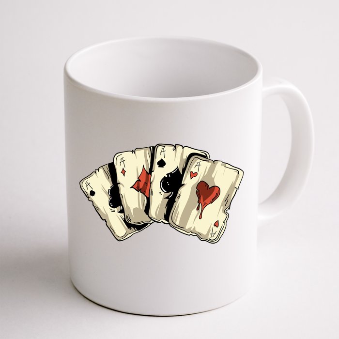 Poker Texas HoldEm Gambling Casino 4 Aces Poker Front & Back Coffee Mug