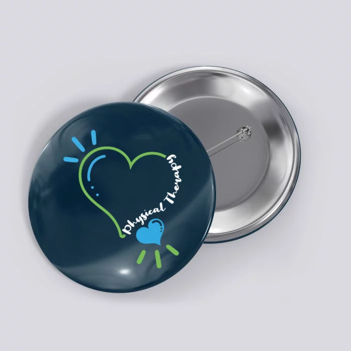 Physical Therapy Heart Physiotherapy PT Rehab Therapist Gift Button