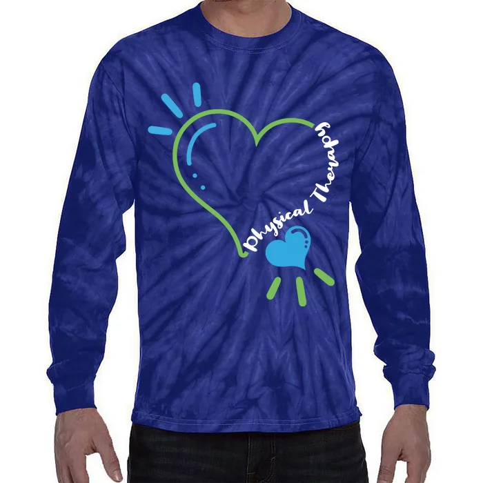 Physical Therapy Heart Physiotherapy PT Rehab Therapist Gift Tie-Dye Long Sleeve Shirt