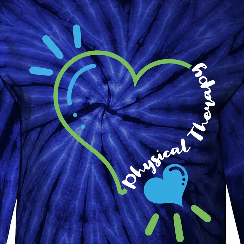 Physical Therapy Heart Physiotherapy PT Rehab Therapist Gift Tie-Dye Long Sleeve Shirt