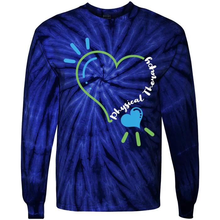 Physical Therapy Heart Physiotherapy PT Rehab Therapist Gift Tie-Dye Long Sleeve Shirt