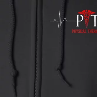 Physical Therapy Heartbeat Gift For Physical Therapist Full Zip Hoodie