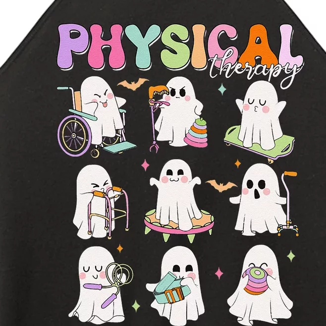 Physical Therapy Halloween Boo Ghost Spooky Season Women’s Perfect Tri Rocker Tank