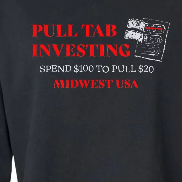 Pull Tab Investing Cropped Pullover Crew