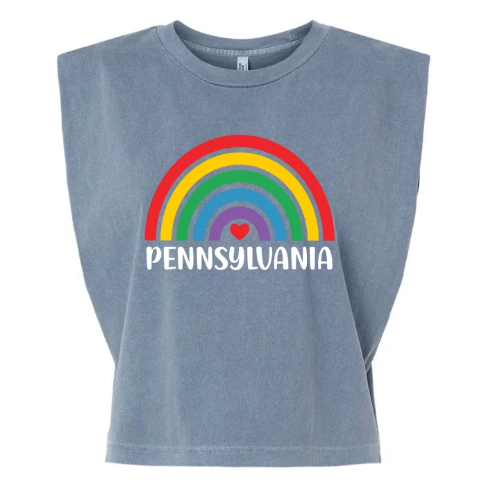 Pennsylvania Travel I Love Pennsylvania Usa Gift Garment-Dyed Women's Muscle Tee