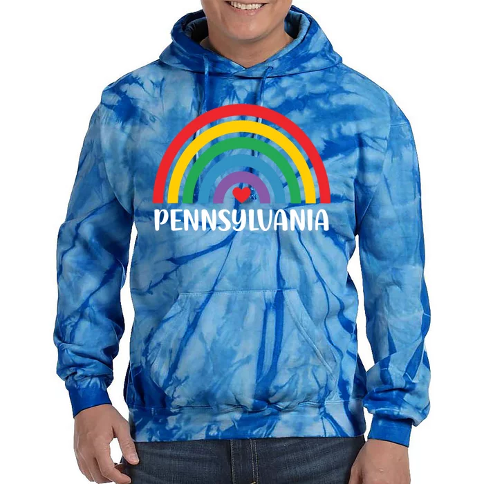 Pennsylvania Travel I Love Pennsylvania Usa Cute Gift Tie Dye Hoodie