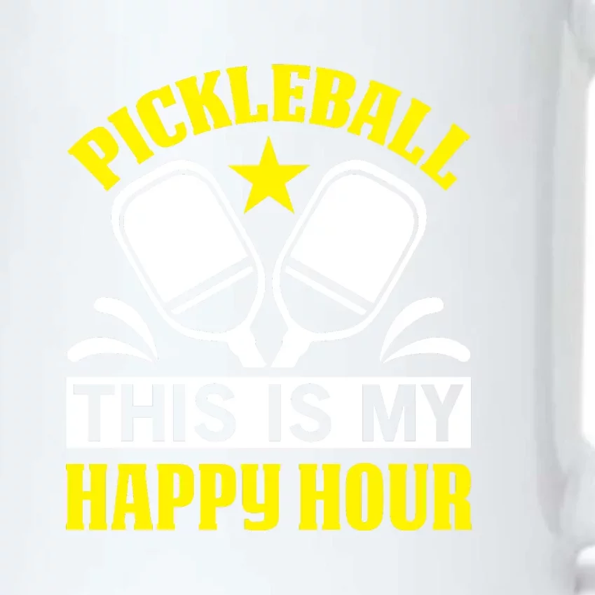 Pickleball This Is My Happy Hour Gift For Pickleball Team Black Color Changing Mug