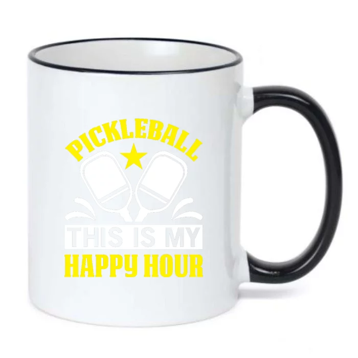 Pickleball This Is My Happy Hour Gift For Pickleball Team Black Color Changing Mug