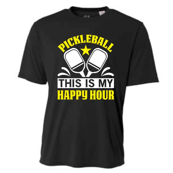 Pickleball This Is My Happy Hour Gift For Pickleball Team Cooling Performance Crew T-Shirt