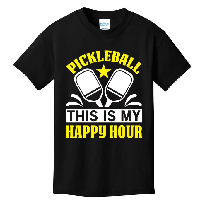 Pickleball This Is My Happy Hour Gift For Pickleball Team Kids T-Shirt