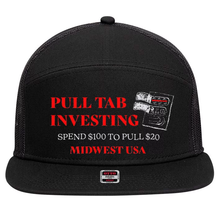 Pull Tab Investing 7 Panel Mesh Trucker Snapback Hat