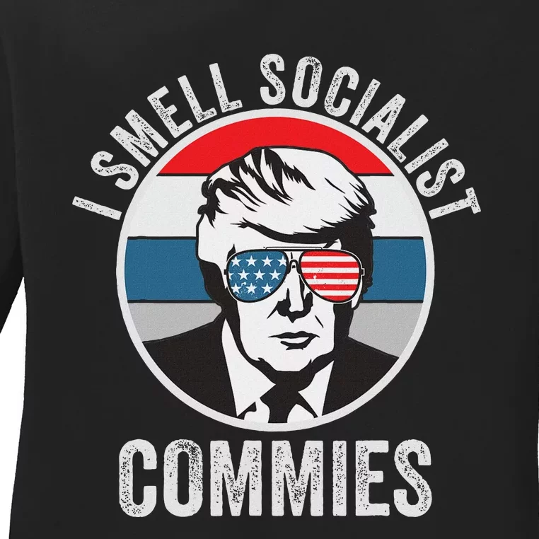 Pro Trump I Smell Commies Ladies Long Sleeve Shirt