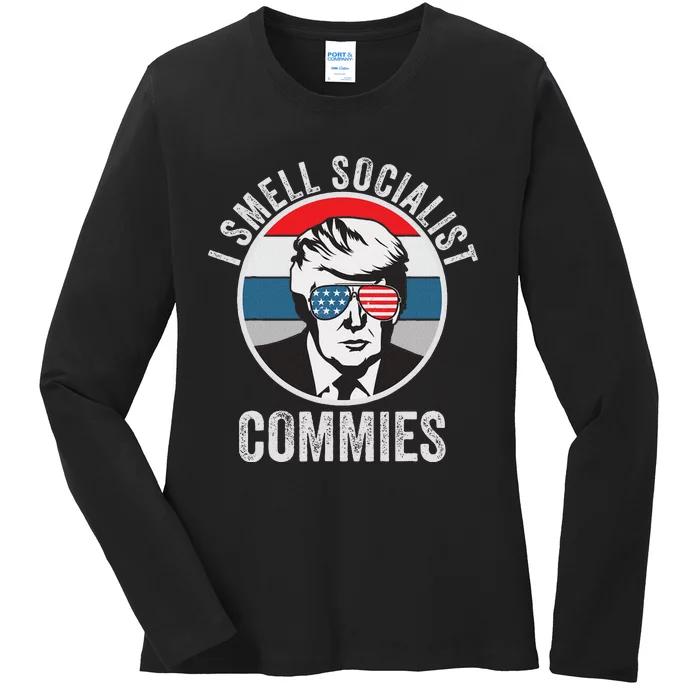 Pro Trump I Smell Commies Ladies Long Sleeve Shirt