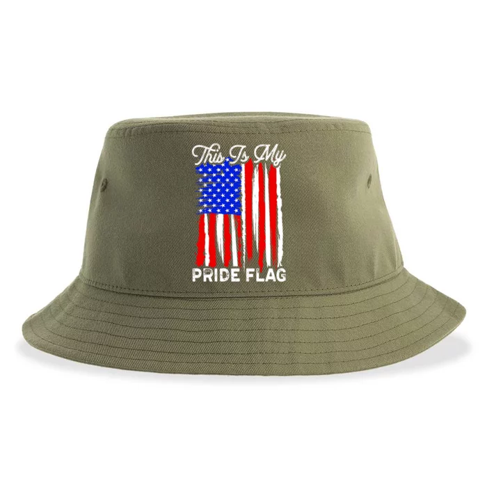 Patriotic This Is My Pride Flag Usa American 4th Of July Gift Sustainable Bucket Hat