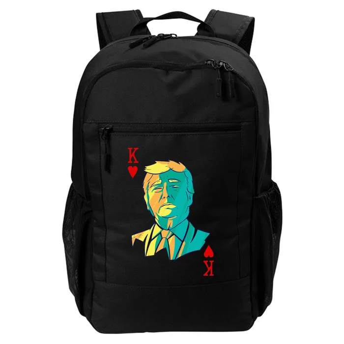 President Trump Is The King Of Hearts Poker Card Daily Commute Backpack