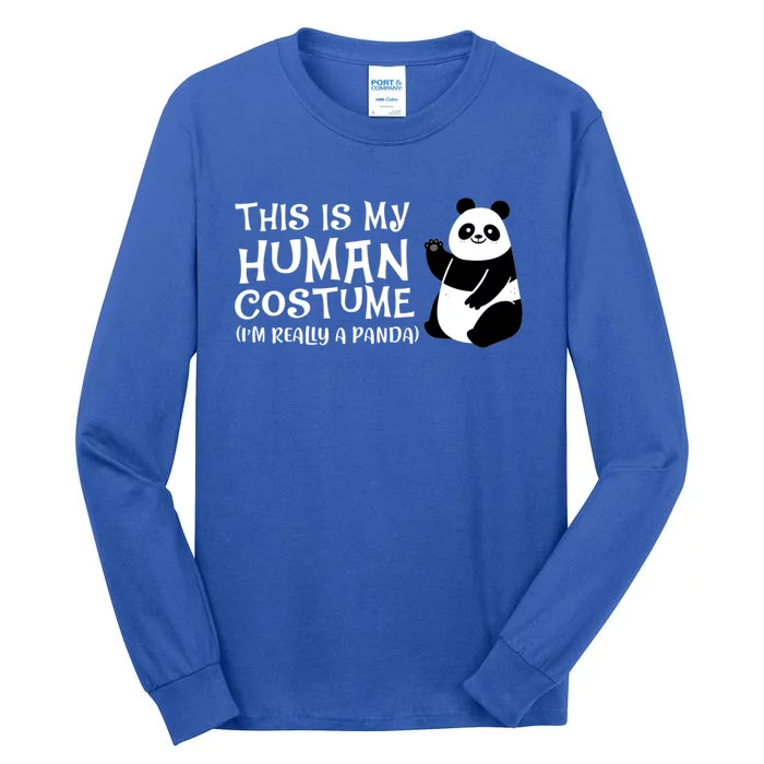 Panda This Is My Hu Costume IM Really A Panda Gift Tall Long Sleeve T-Shirt