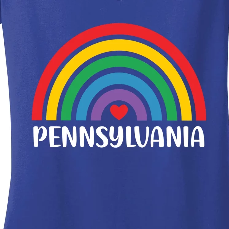 Pennsylvania Travel I Love Pennsylvania Usa Gift Women's V-Neck T-Shirt