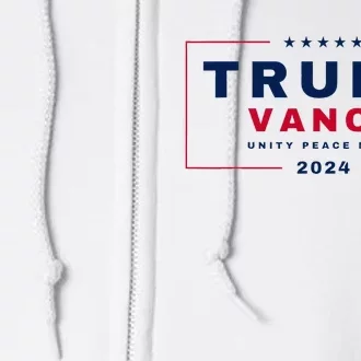 President Trump Jd Vance Vp Unity Peace Maga Usa 2024 Full Zip Hoodie