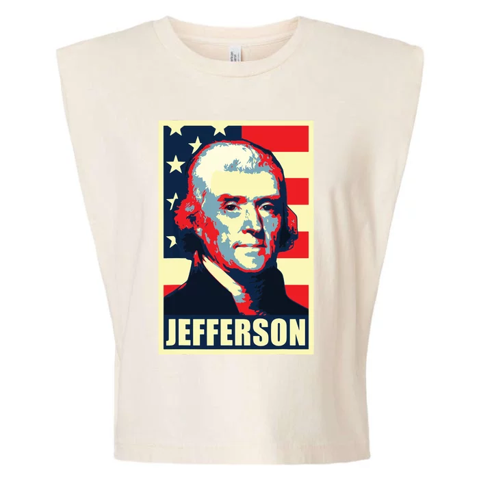 President Thomas Jefferson Propaganda Poster Garment-Dyed Women's Muscle Tee