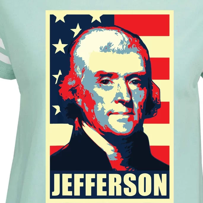 President Thomas Jefferson Propaganda Poster Enza Ladies Jersey Football T-Shirt