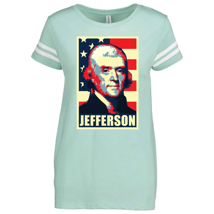 President Thomas Jefferson Propaganda Poster Enza Ladies Jersey Football T-Shirt