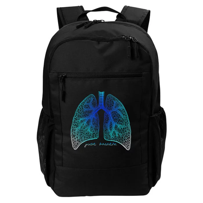 Positive Thinking "Just Breathe" Lungs Science Daily Commute Backpack