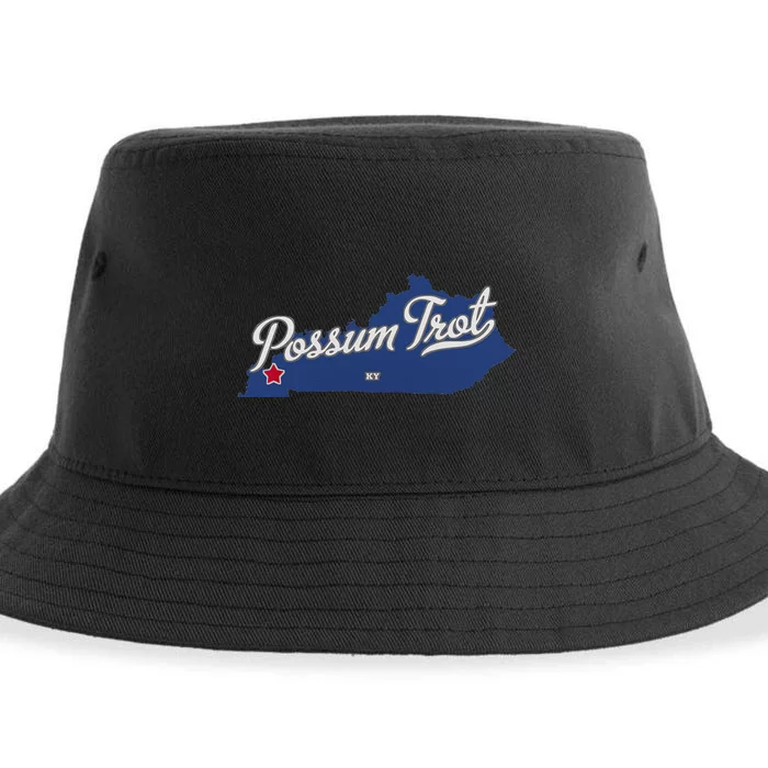 Possum Trot Kentucky KY Map Sustainable Bucket Hat