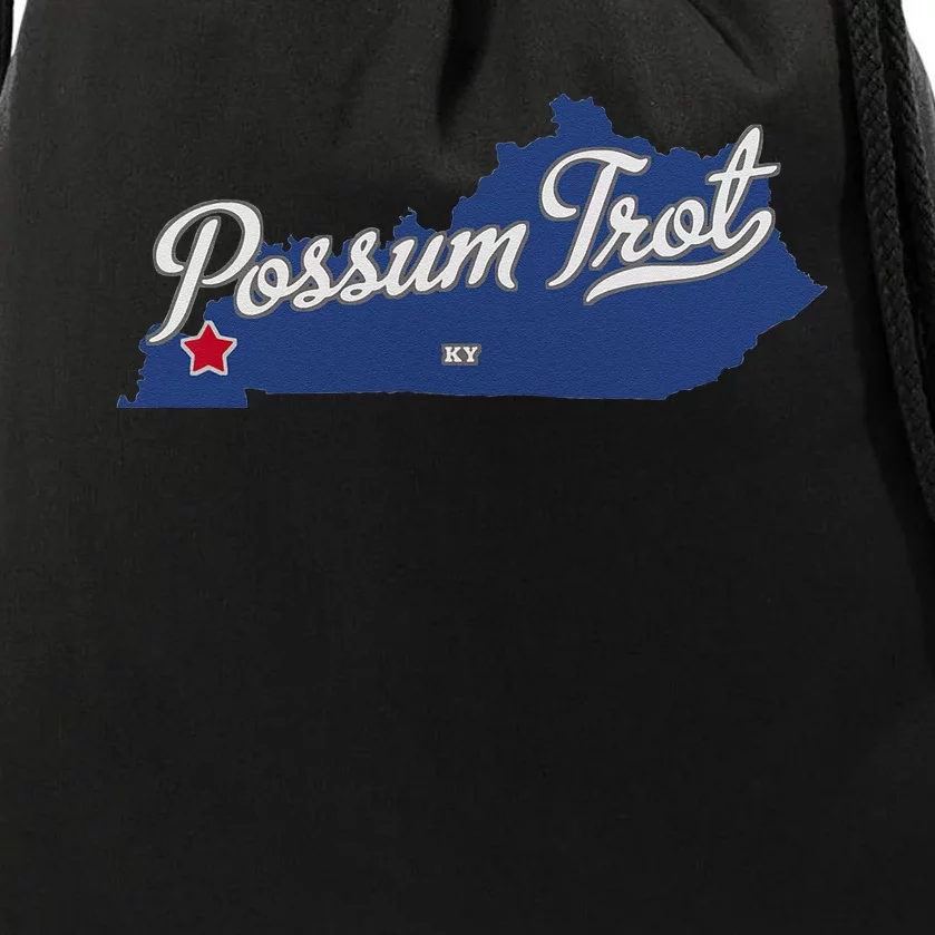 Possum Trot Kentucky KY Map Drawstring Bag