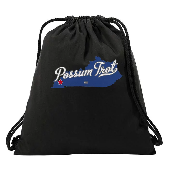 Possum Trot Kentucky KY Map Drawstring Bag